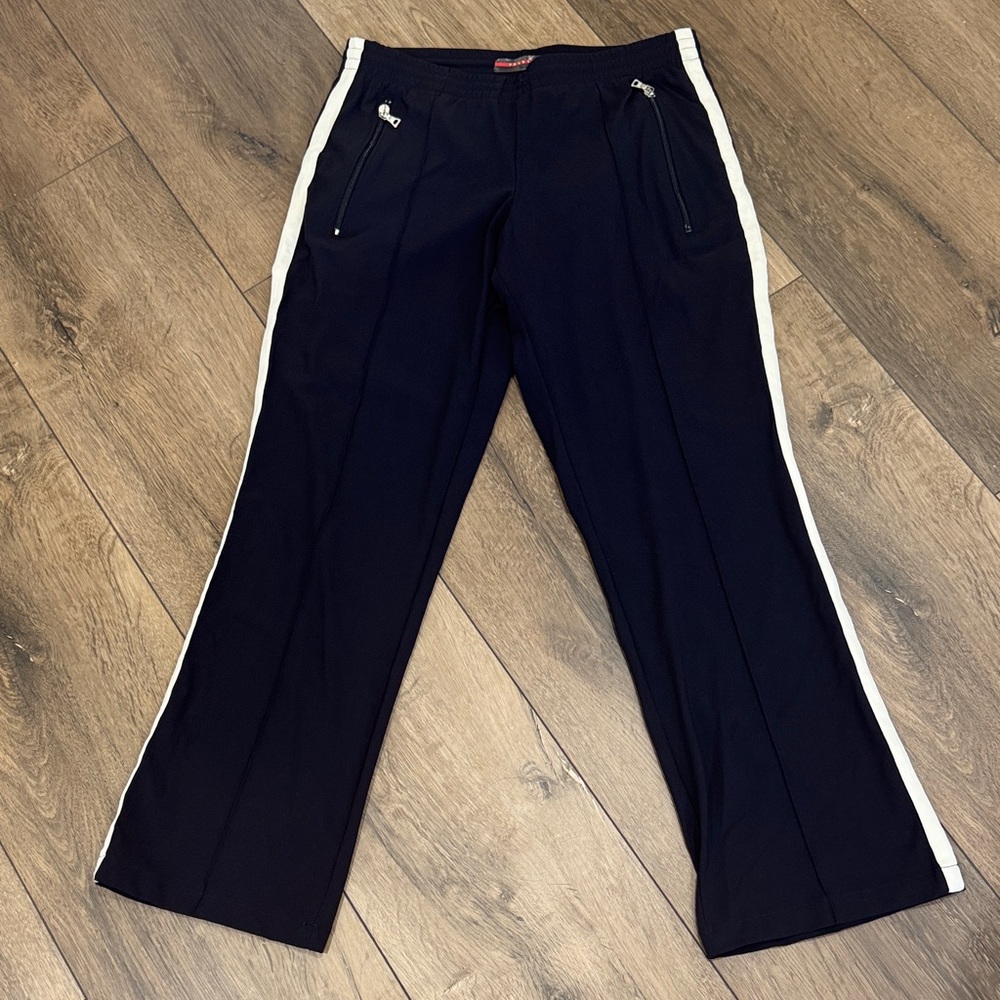 Prada Women’s Navy Joggers with White Stripes